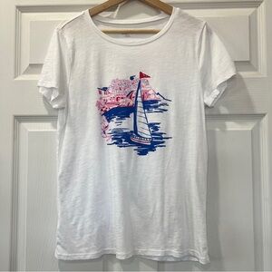 LOFT Womens White Short Sleeve Tee Size Medium